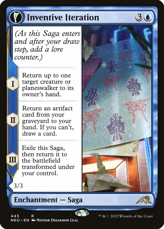 2022 Kamigawa: Neon Dynasty Inventive Iteration // Living Breakthrough #443 rare card image