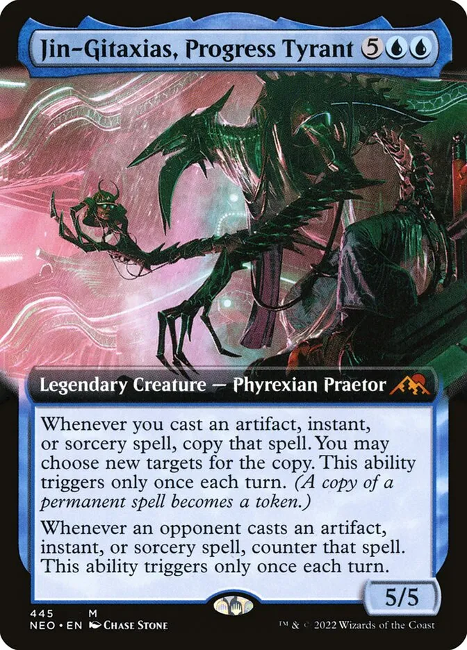 2022 Kamigawa: Neon Dynasty Jin-Gitaxias, Progress Tyrant #445 mythic card image