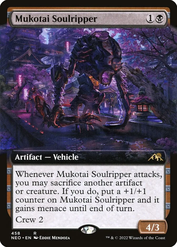 2022 Kamigawa: Neon Dynasty Mukotai Soulripper #458 rare card image