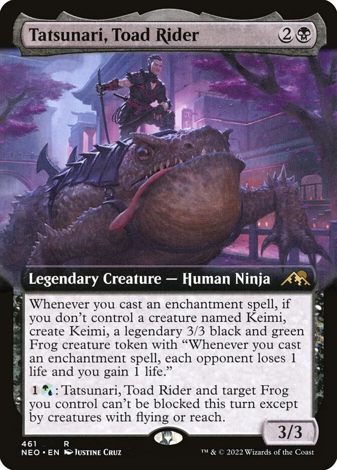 2022 Kamigawa: Neon Dynasty Tatsunari, Toad Rider #461 rare card image