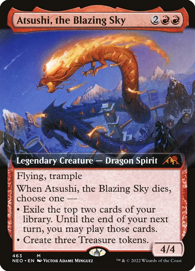 2022 Kamigawa: Neon Dynasty Atsushi, the Blazing Sky #463 mythic card image