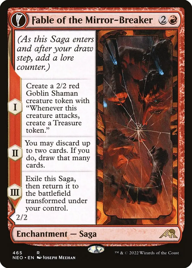 2022 Kamigawa: Neon Dynasty Fable of the Mirror-Breaker // Reflection of Kiki-Jiki #465 rare card image