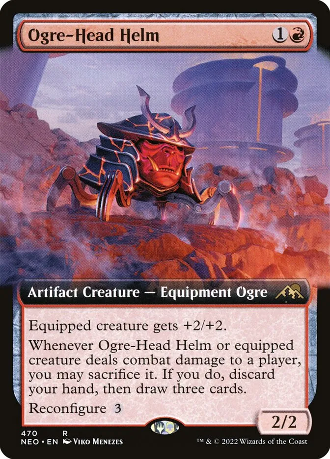 2022 Kamigawa: Neon Dynasty Ogre-Head Helm #470 rare card image