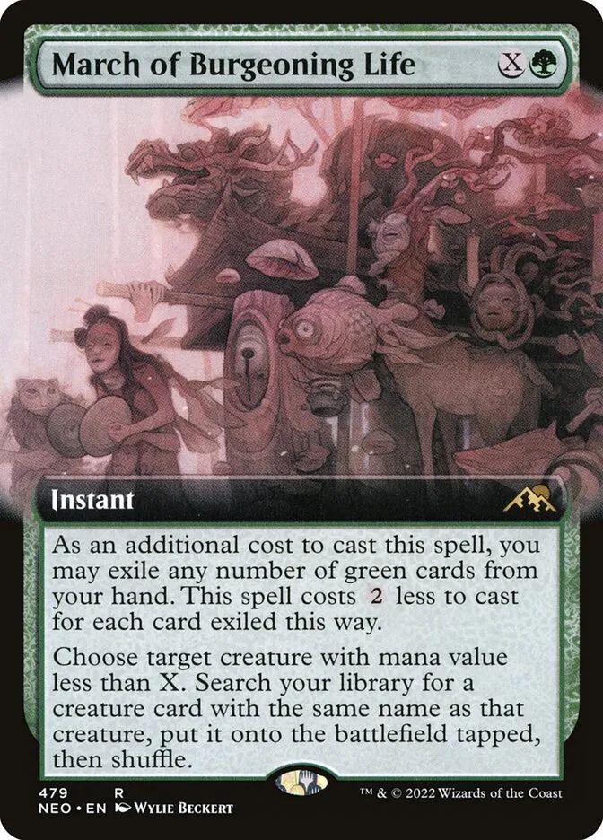 2022 Kamigawa: Neon Dynasty March of Burgeoning Life #479 rare card image