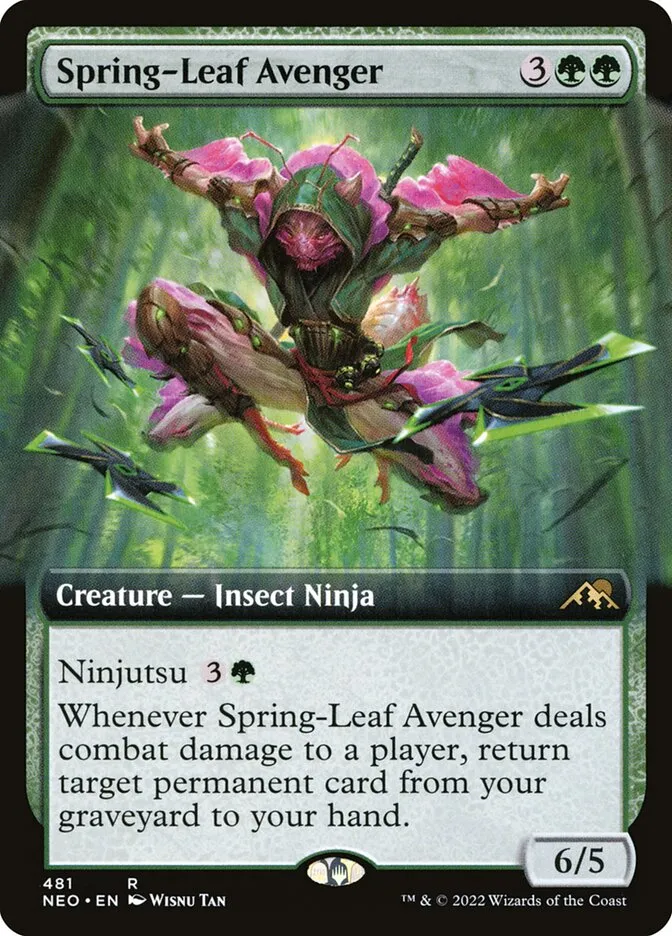 2022 Kamigawa: Neon Dynasty Spring-Leaf Avenger #481 rare card image