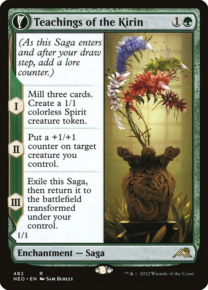 2022 Kamigawa: Neon Dynasty Teachings of the Kirin // Kirin-Touched Orochi #482 rare card image