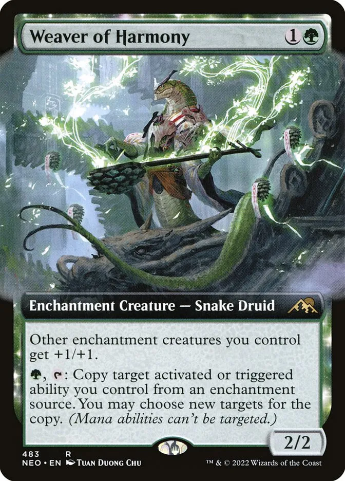 2022 Kamigawa: Neon Dynasty Weaver of Harmony #483 rare card image