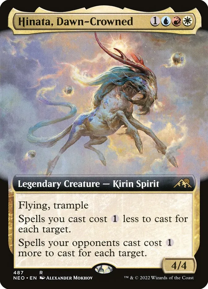 2022 Kamigawa: Neon Dynasty Hinata, Dawn-Crowned #487 rare card image