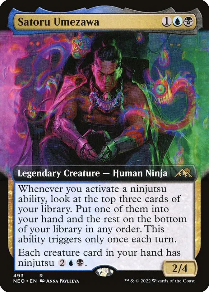 2022 Kamigawa: Neon Dynasty Satoru Umezawa #493 rare card image