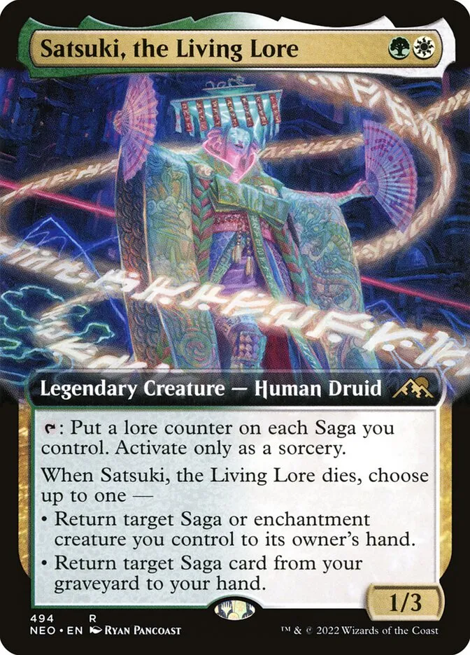 2022 Kamigawa: Neon Dynasty Satsuki, the Living Lore #494 rare card image