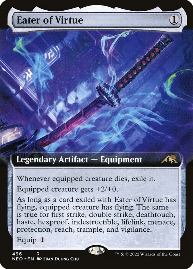 2022 Kamigawa: Neon Dynasty Eater of Virtue #496 rare card image