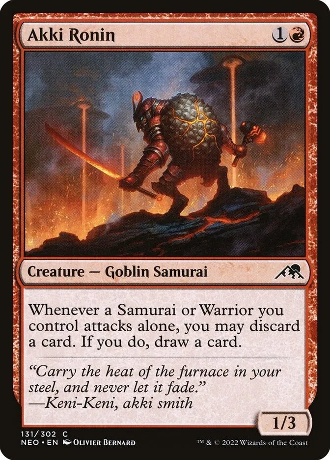 2022 Kamigawa: Neon Dynasty Akki Ronin #131 common card image