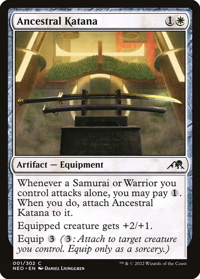 2022 Kamigawa: Neon Dynasty Ancestral Katana common #1 common card image