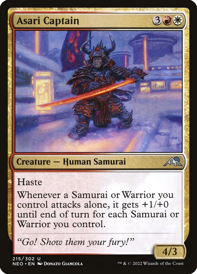 2022 Kamigawa: Neon Dynasty Asari Captain #215 uncommon card image