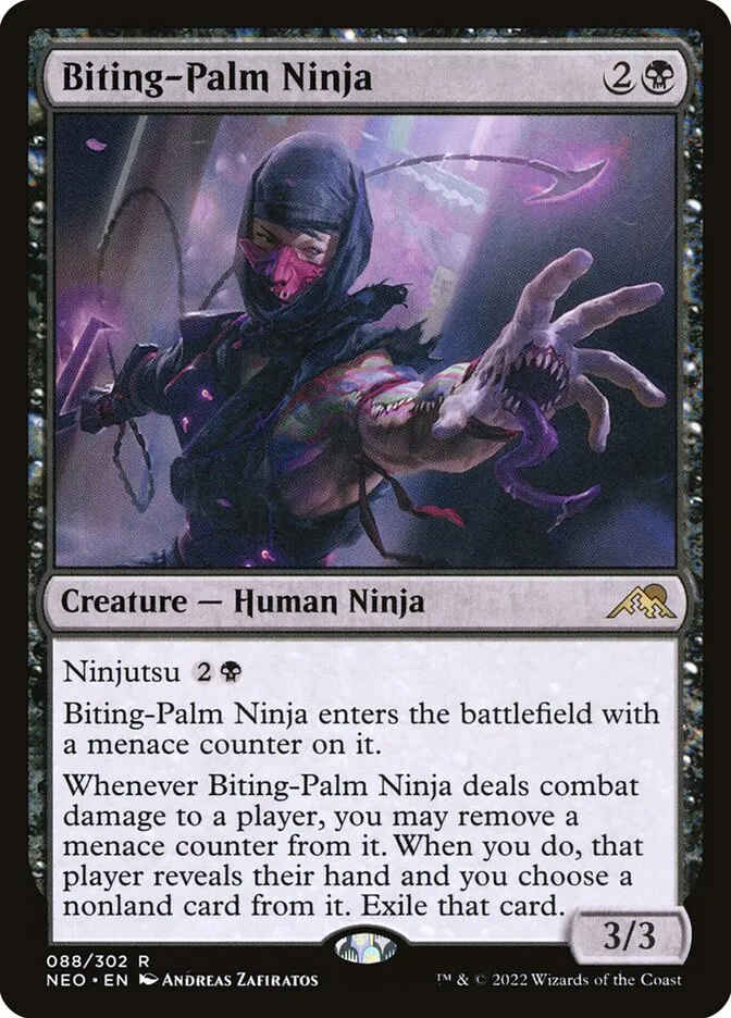 2022 Kamigawa: Neon Dynasty Biting-Palm Ninja rare #88 rare card image