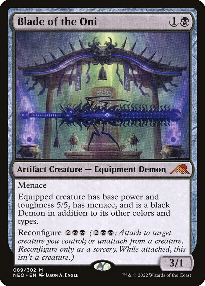 2022 Kamigawa: Neon Dynasty Blade of the Oni #89 mythic card image