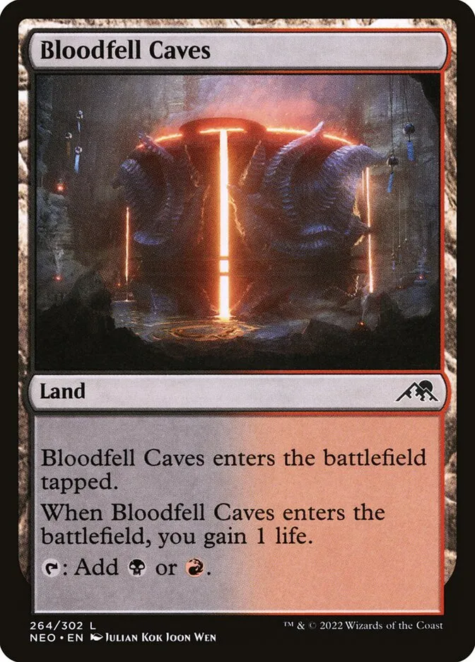 2022 Kamigawa: Neon Dynasty Bloodfell Caves #264 common card image