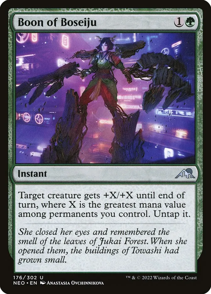 2022 Kamigawa: Neon Dynasty Boon of Boseiju uncommon #176 uncommon card image