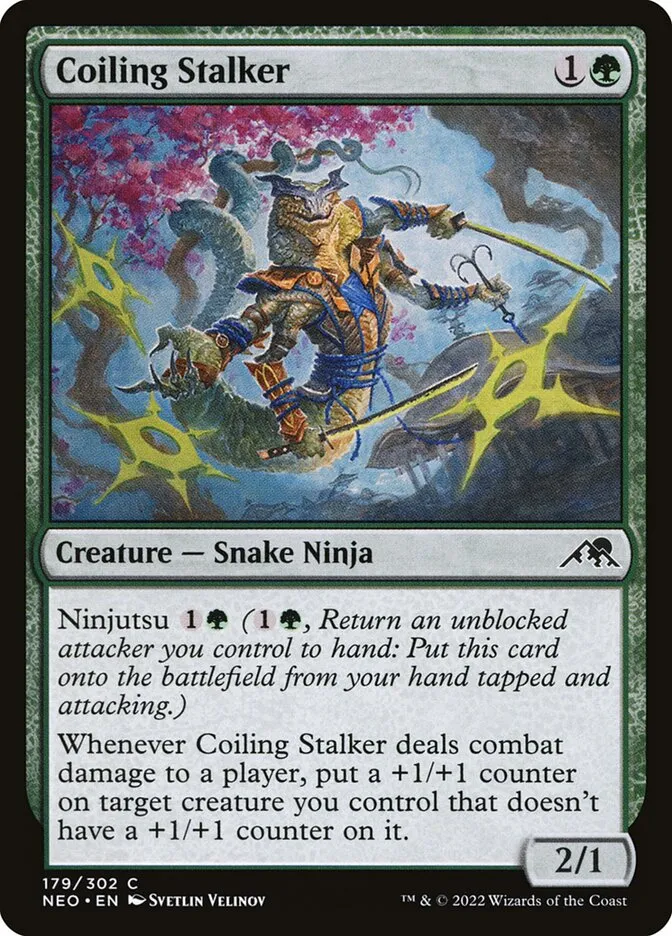 2022 Kamigawa: Neon Dynasty Coiling Stalker #179 common card image