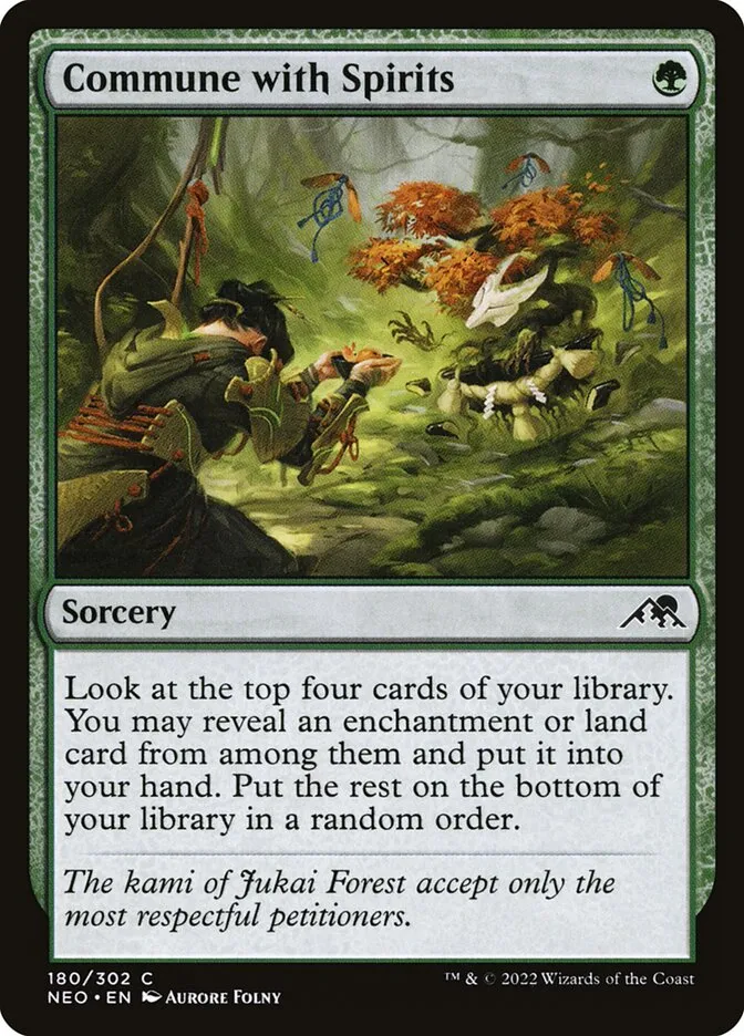 2022 Kamigawa: Neon Dynasty Commune with Spirits #180 common card image