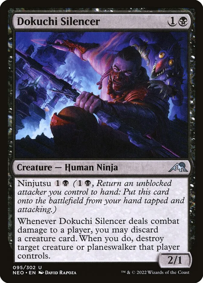 2022 Kamigawa: Neon Dynasty Dokuchi Silencer uncommon #95 uncommon card image