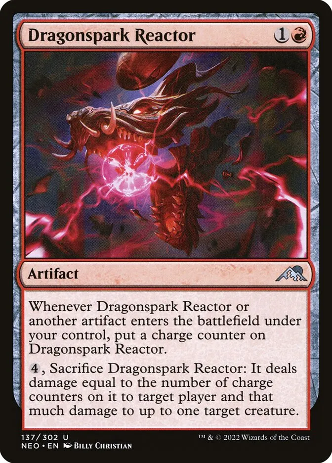 2022 Kamigawa: Neon Dynasty Dragonspark Reactor uncommon #137 uncommon card image