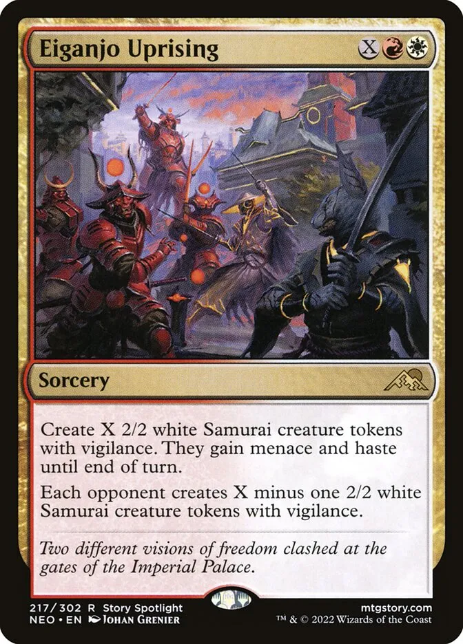 2022 Kamigawa: Neon Dynasty Eiganjo Uprising #217 rare card image