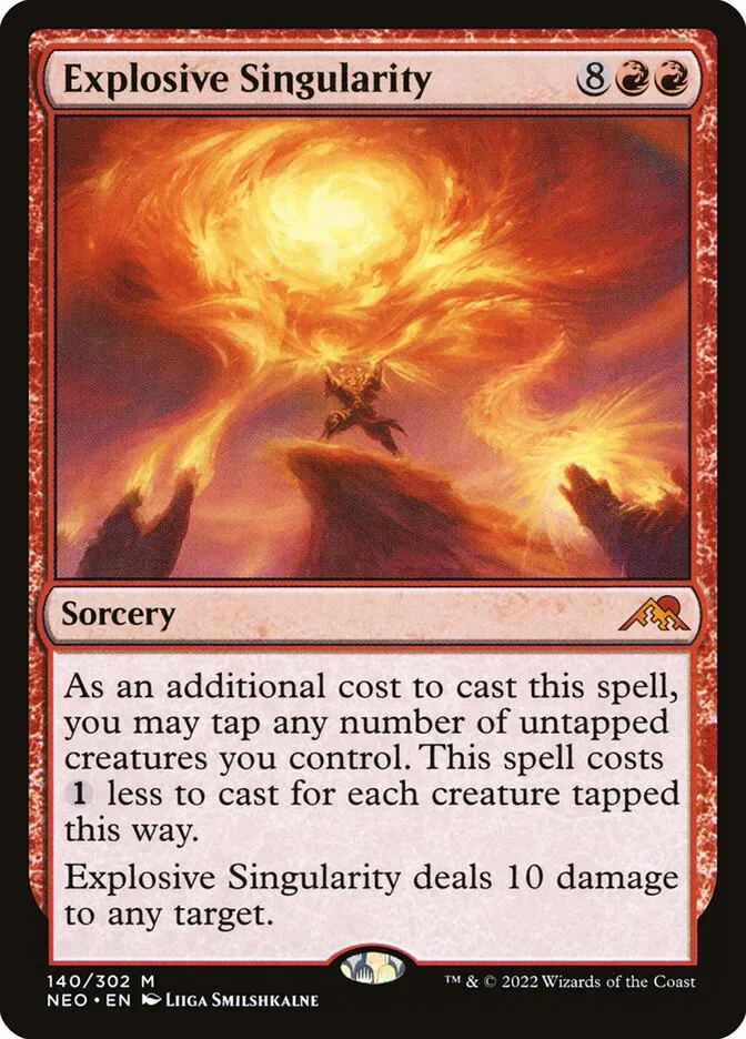 2022 Kamigawa: Neon Dynasty Explosive Singularity #140 mythic card image