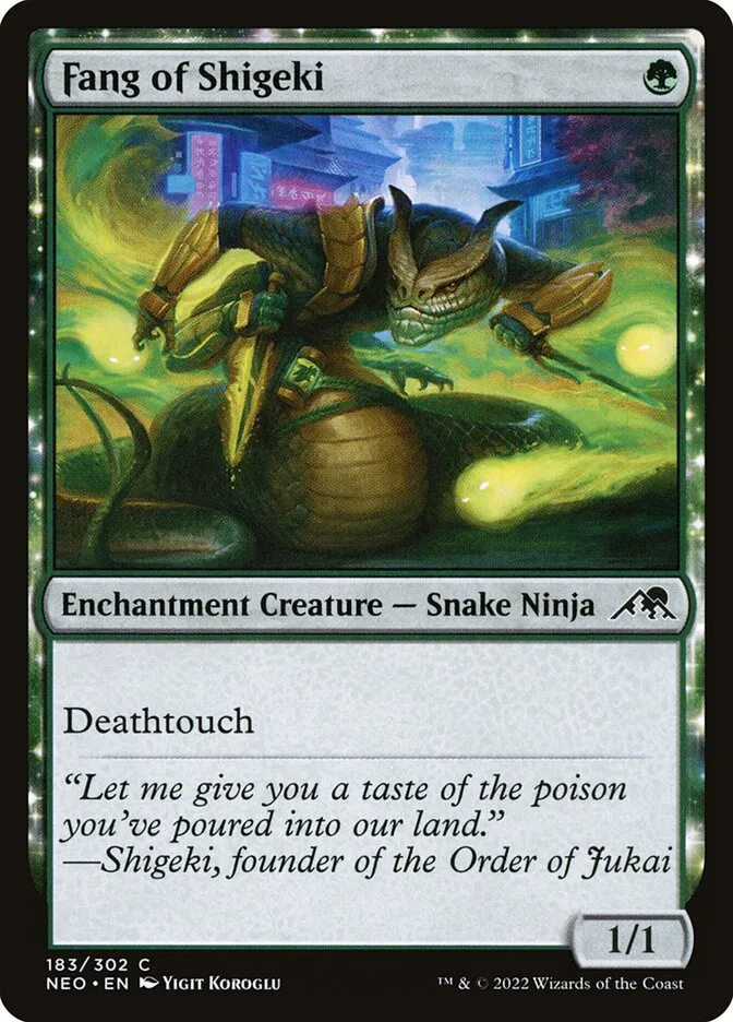 2022 Kamigawa: Neon Dynasty Fang of Shigeki #183 common card image