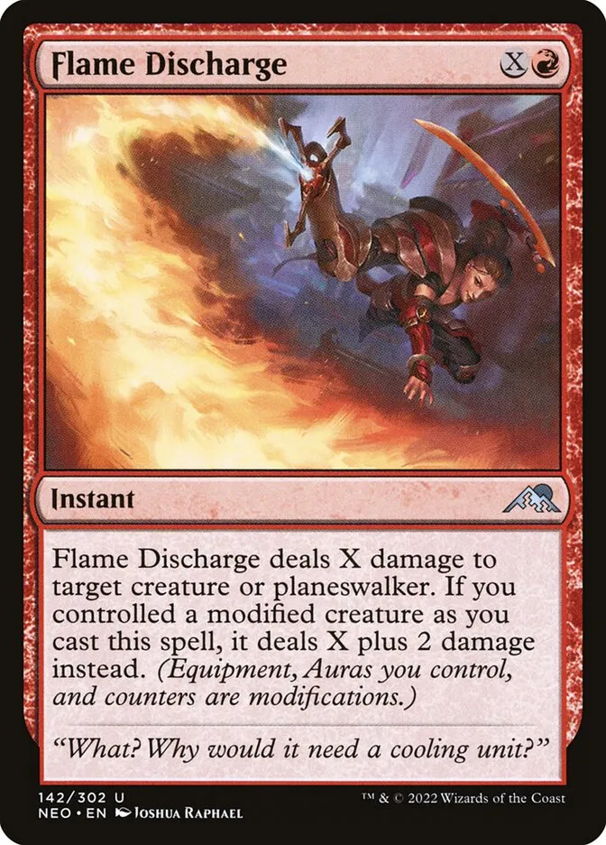 2022 Kamigawa: Neon Dynasty Flame Discharge uncommon #142 uncommon card image