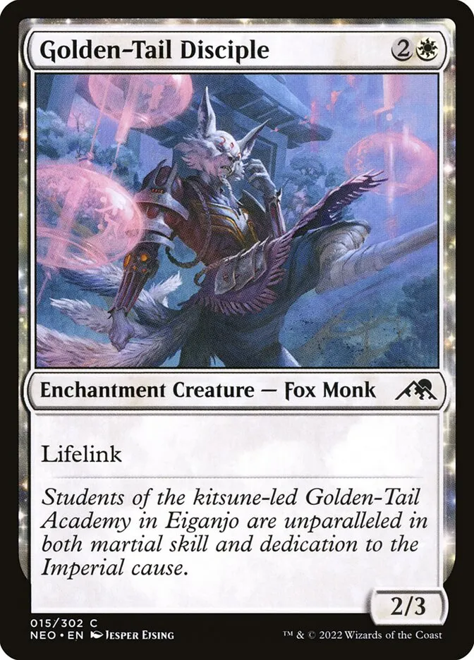 2022 Kamigawa: Neon Dynasty Golden-Tail Disciple common #15 common card image