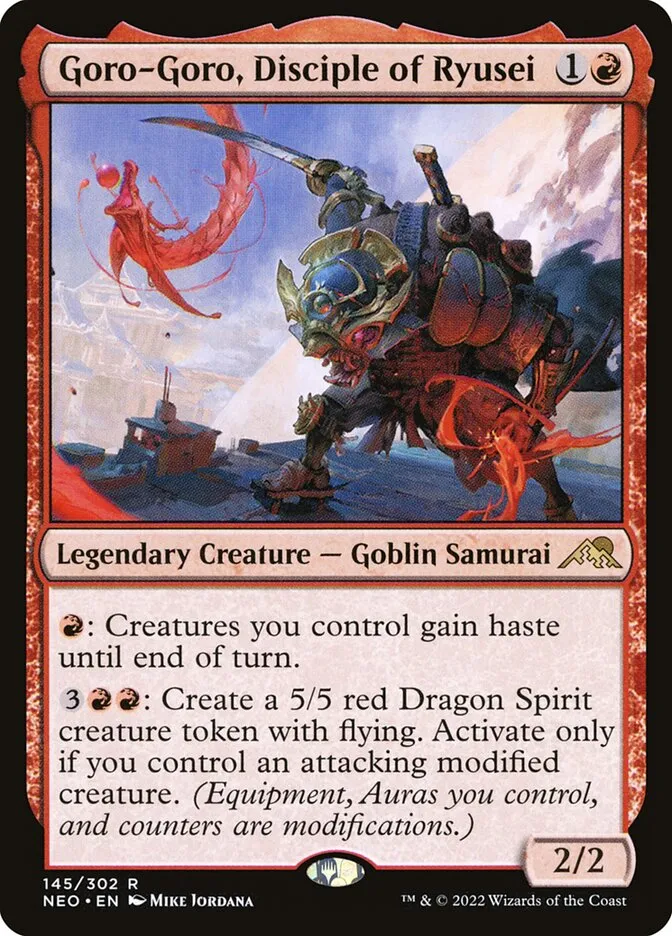 2022 Kamigawa: Neon Dynasty Goro-Goro, Disciple of Ryusei #145 rare card image
