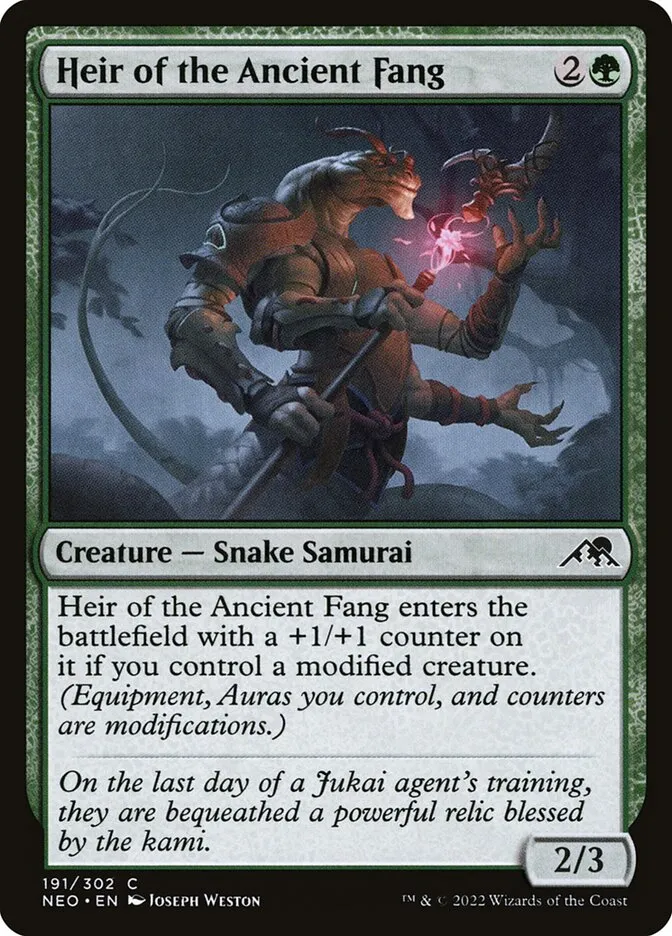 2022 Kamigawa: Neon Dynasty Heir of the Ancient Fang common #191 common card image