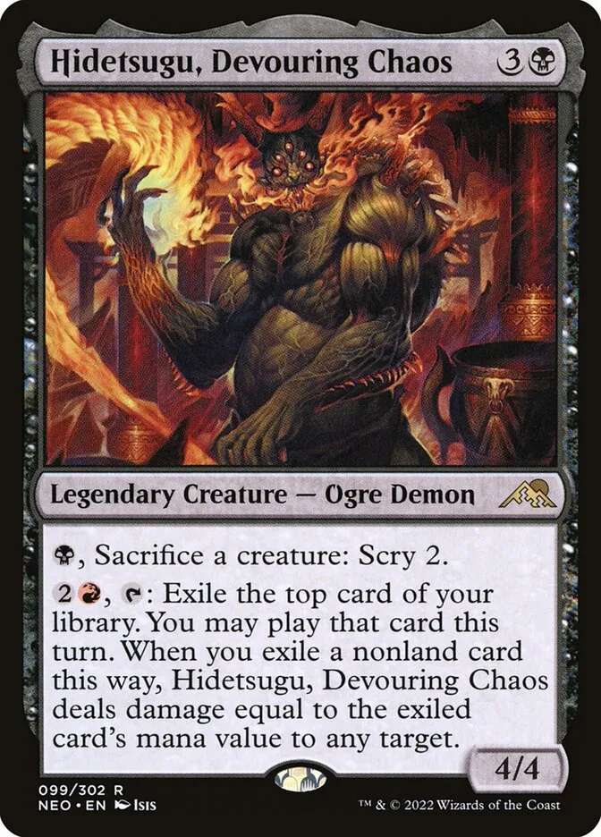 2022 Kamigawa: Neon Dynasty Hidetsugu, Devouring Chaos rare #99 rare card image