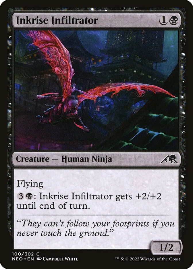 2022 Kamigawa: Neon Dynasty Inkrise Infiltrator common #100 common card image