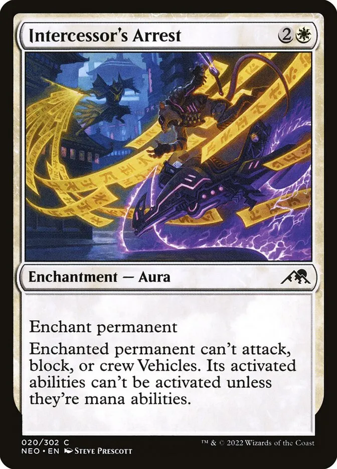 2022 Kamigawa: Neon Dynasty Intercessor's Arrest common #20 common card image