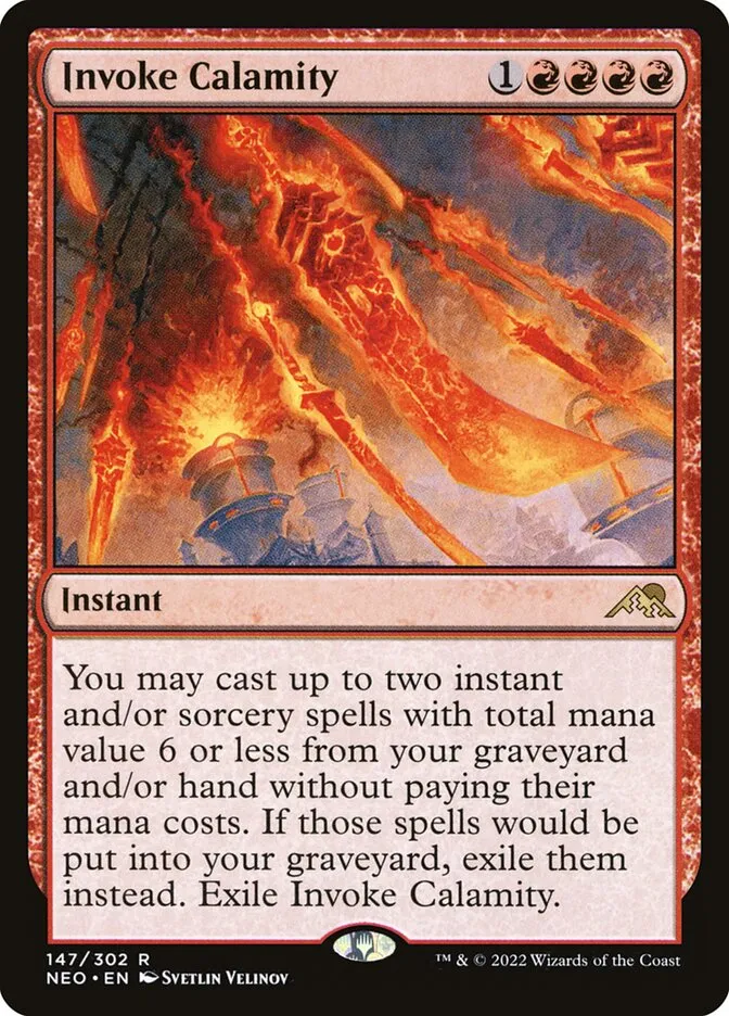 2022 Kamigawa: Neon Dynasty Invoke Calamity #147 rare card image