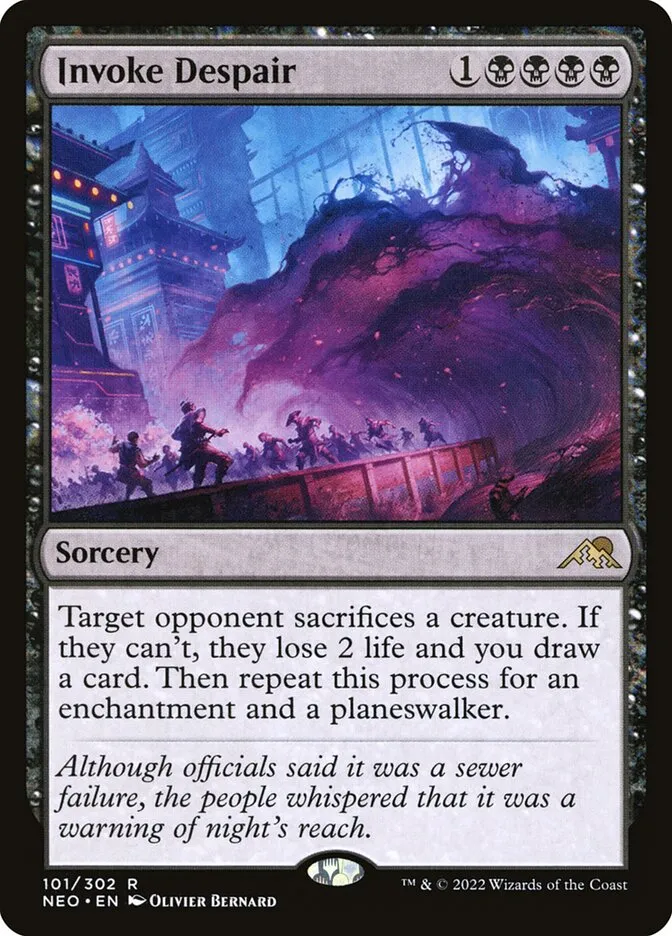 2022 Kamigawa: Neon Dynasty Invoke Despair rare #101 rare card image