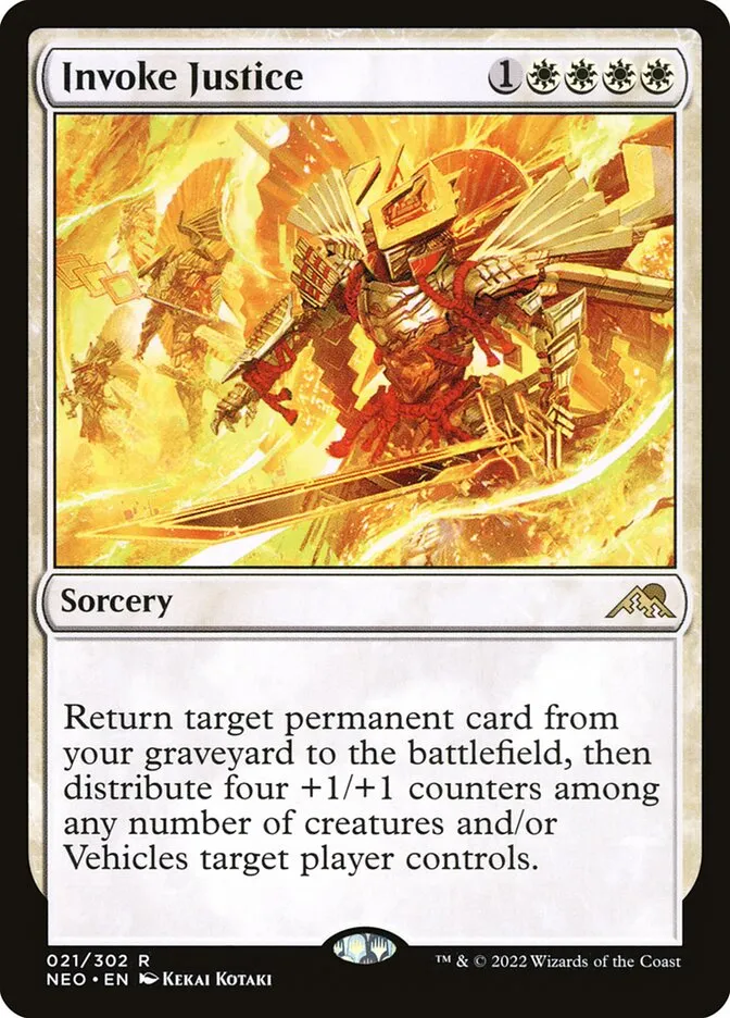 2022 Kamigawa: Neon Dynasty Invoke Justice rare #21 rare card image