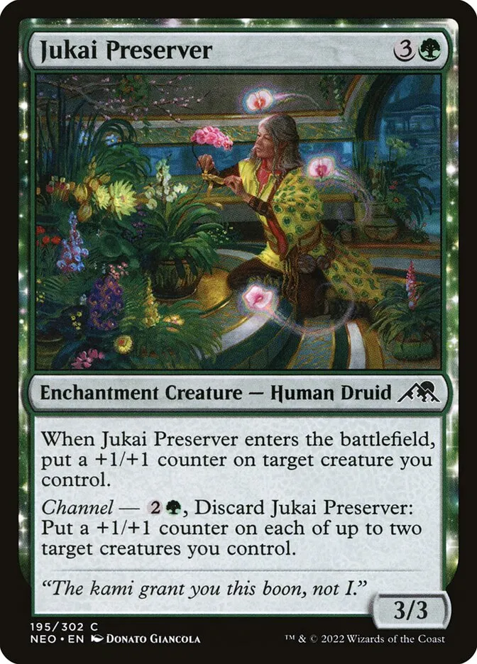 2022 Kamigawa: Neon Dynasty Jukai Preserver #195 common card image