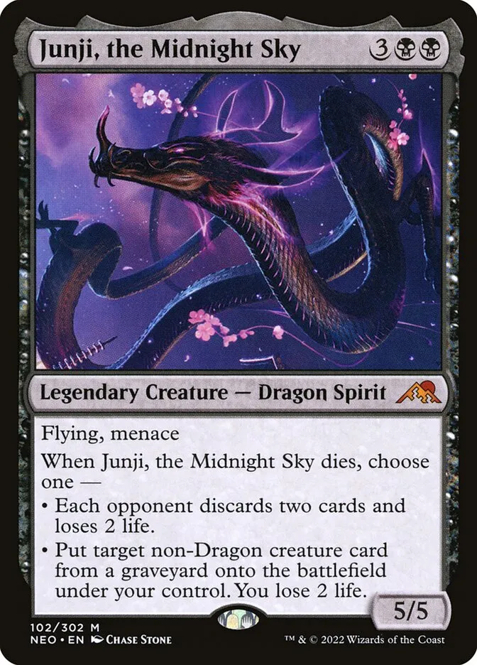 2022 Kamigawa: Neon Dynasty Junji, the Midnight Sky mythic #102 mythic card image
