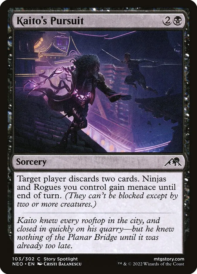 2022 Kamigawa: Neon Dynasty Kaito's Pursuit common #103 common card image