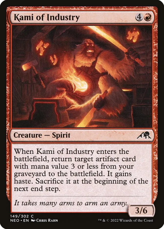 2022 Kamigawa: Neon Dynasty Kami of Industry #149 common card image