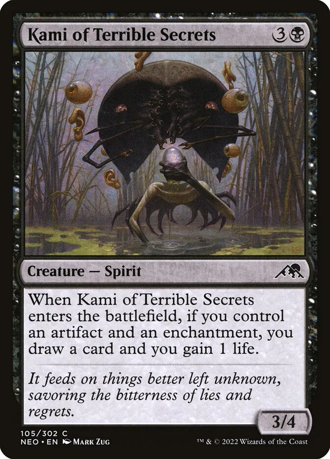 2022 Kamigawa: Neon Dynasty Kami of Terrible Secrets #105 common card image
