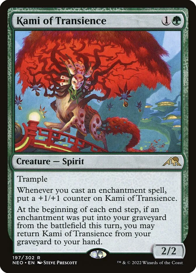 2022 Kamigawa: Neon Dynasty Kami of Transience #197 rare card image