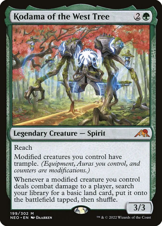 2022 Kamigawa: Neon Dynasty Kodama of the West Tree #199 mythic card image