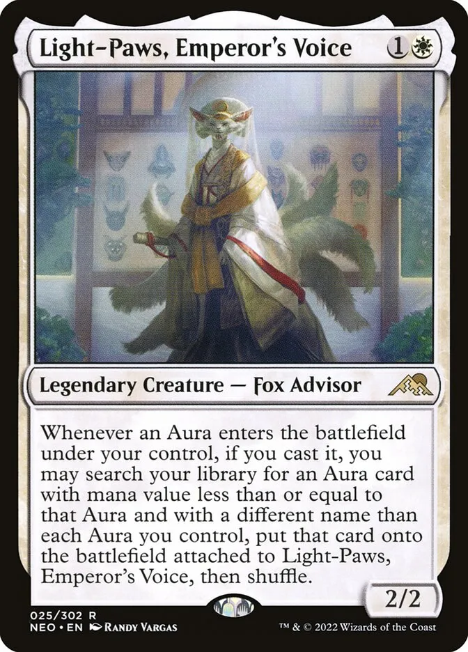2022 Kamigawa: Neon Dynasty Light-Paws, Emperor's Voice rare #25 rare card image