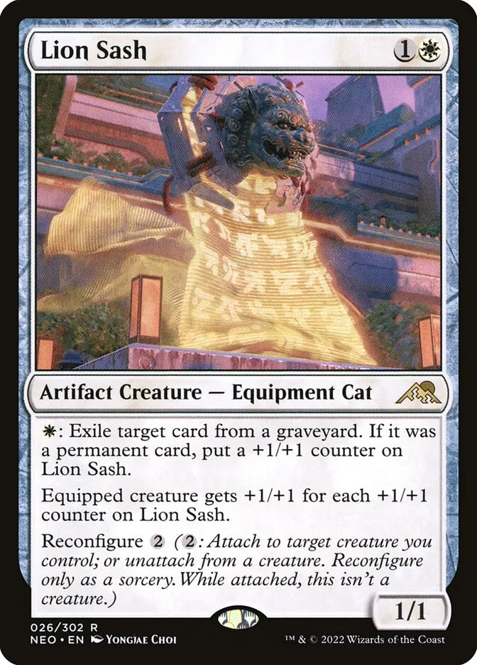 2022 Kamigawa: Neon Dynasty Lion Sash rare #26 rare card image