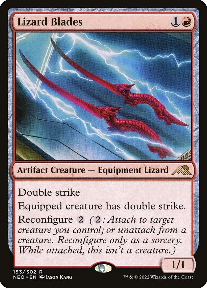 2022 Kamigawa: Neon Dynasty Lizard Blades rare #153 rare card image