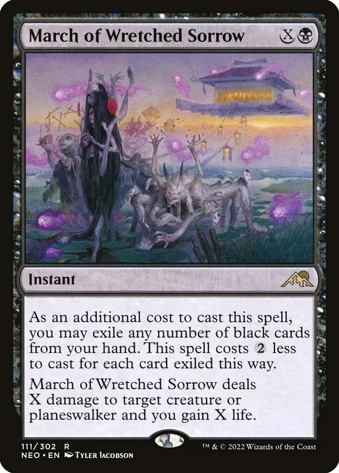 2022 Kamigawa: Neon Dynasty March of Wretched Sorrow #111 rare card image